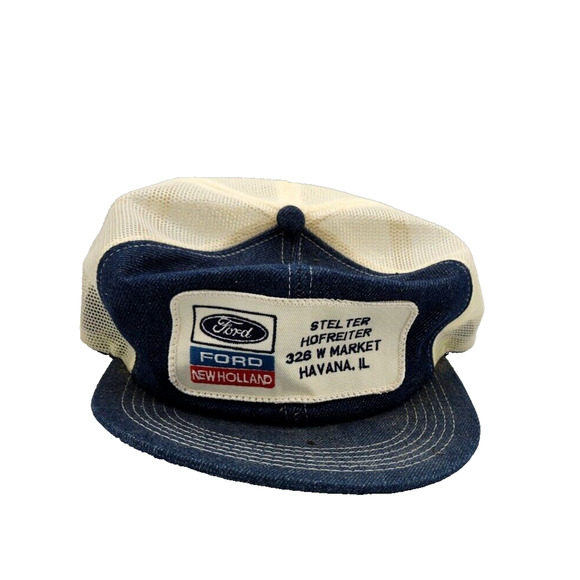 Ford New Holland Blue Denim Patched Mesh Back Snapback Men's